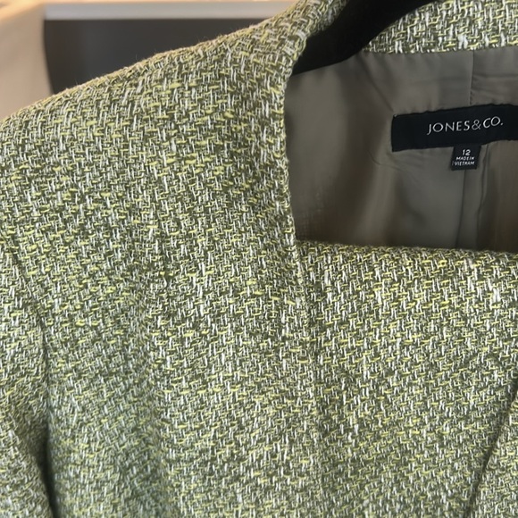 Jones & Co Green Cotton Blend Open Blazer w/Matching Skirt Suit Women’s Size 12 - Picture 14 of 14